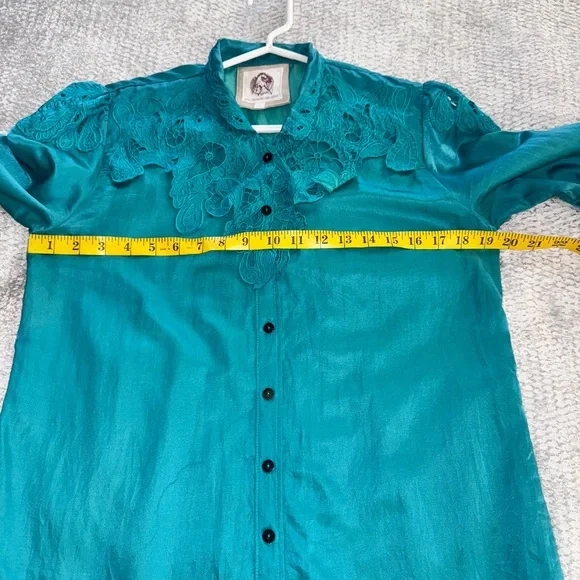 💥💥SALE!!💥💥 Rare Chasing unicorns November Nights Teal Silk and Satin shirtdress